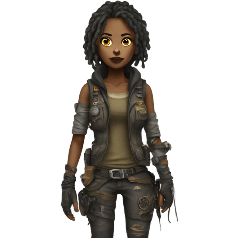 Femalewearing post apocalyptic clothes emoji