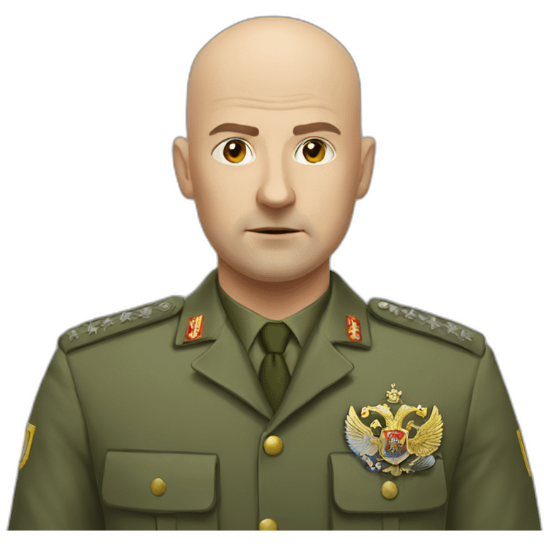 bald aggressive Russian military emoji