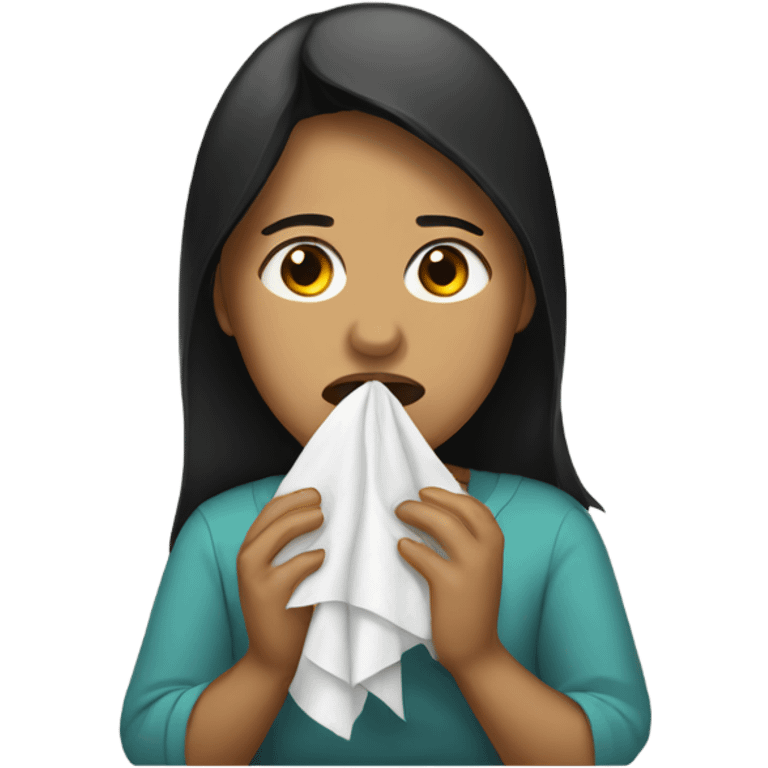 Peruvian female crying with tissue paper emoji