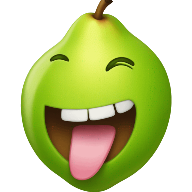 pear with tongue out emoji