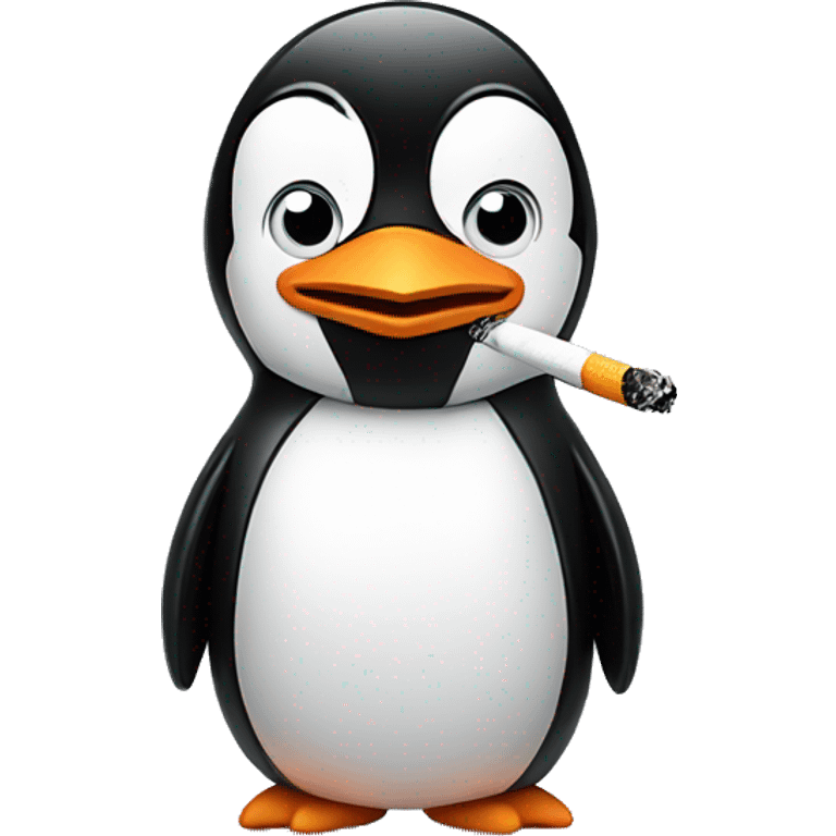 Penguin smoking emoji