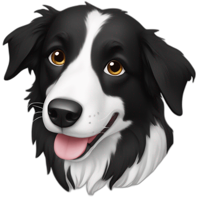 Border Collie black and White emoji