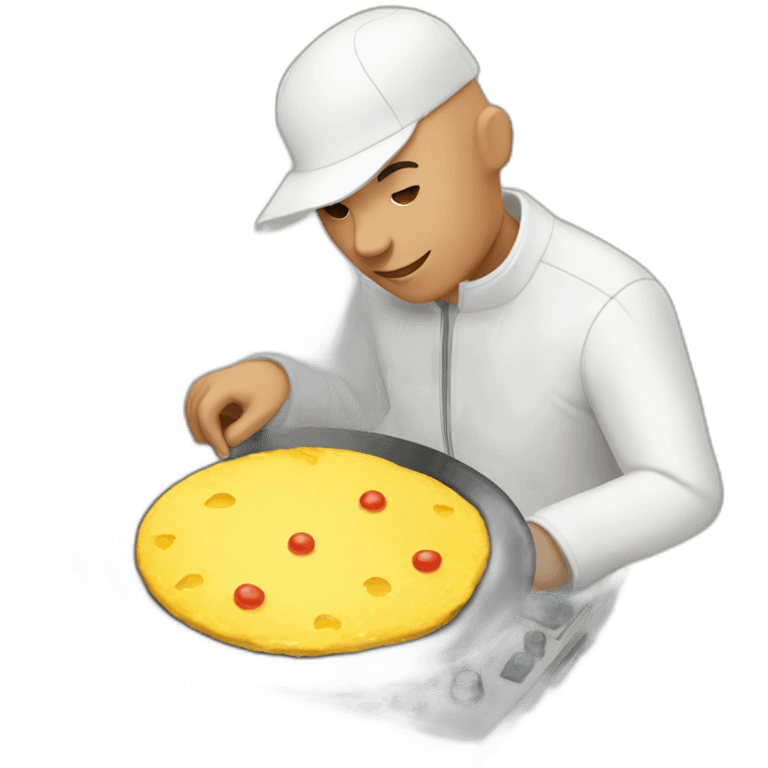 bald spanish dj eating an omelette with a hat on emoji