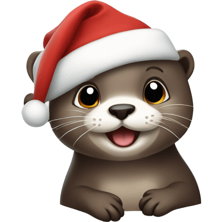 Cute Otter christmas emoji