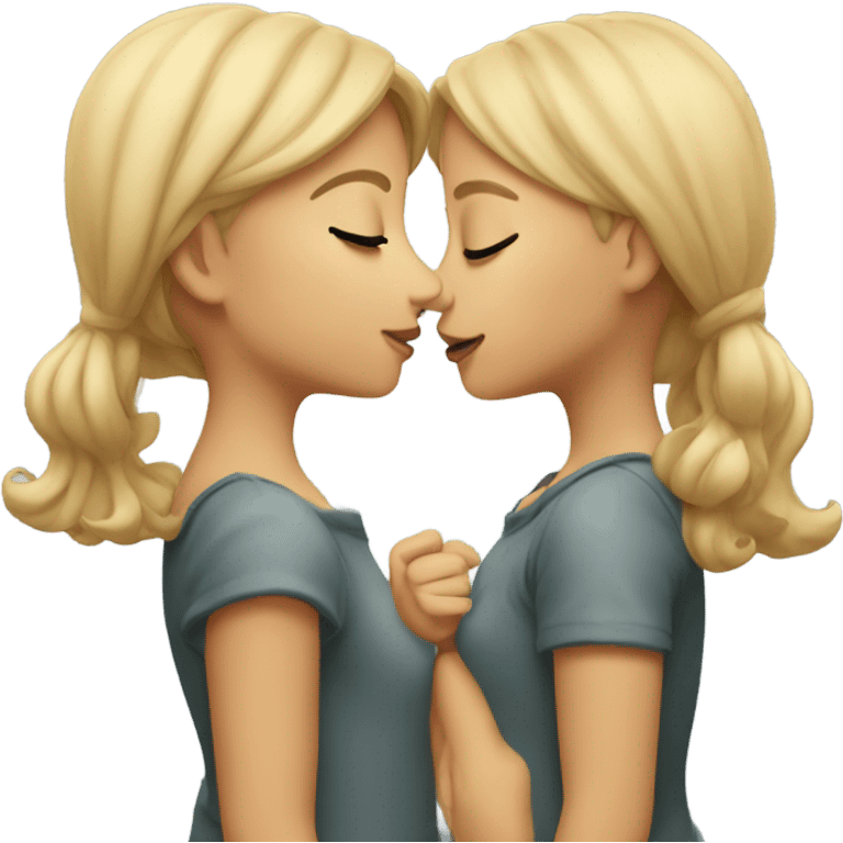 Two girls kissing emoji