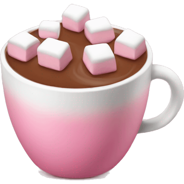 Pink hot chocolate with marshmallows  emoji