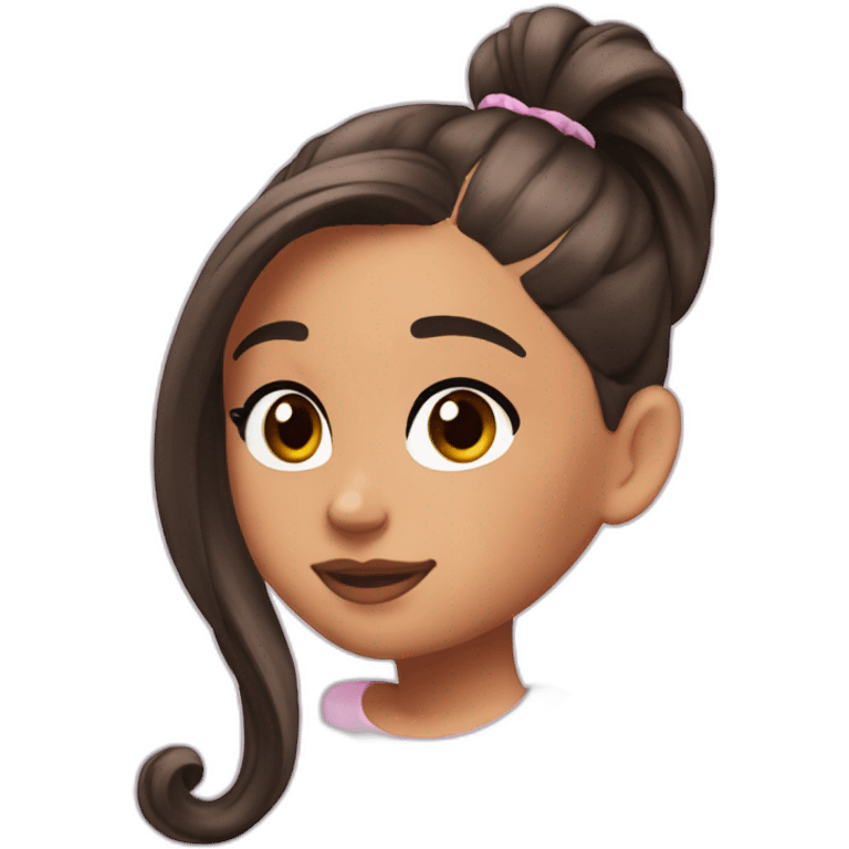 Ariana Grande with high ponytail emoji