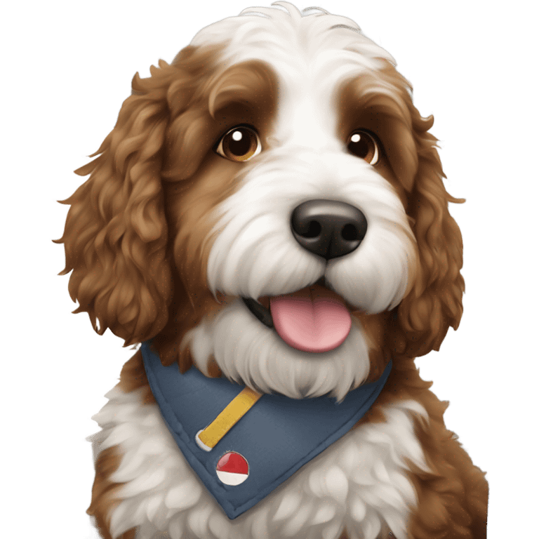 Bernedoodle in airplane emoji