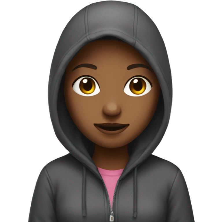 Girl wearing a hoodie emoji