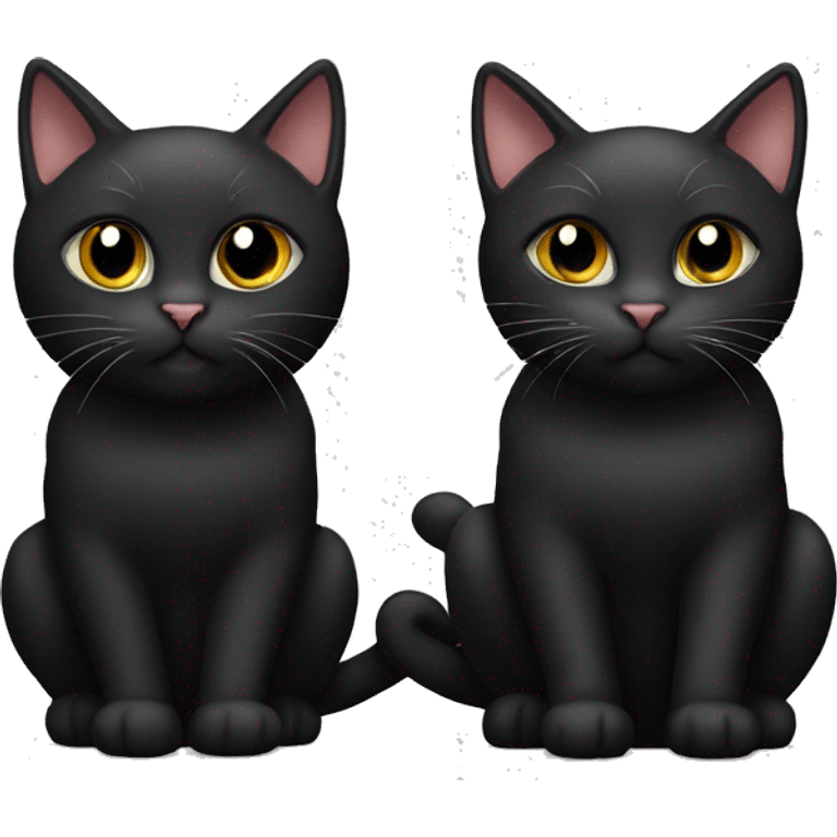 Black cat and tabby cat emoji