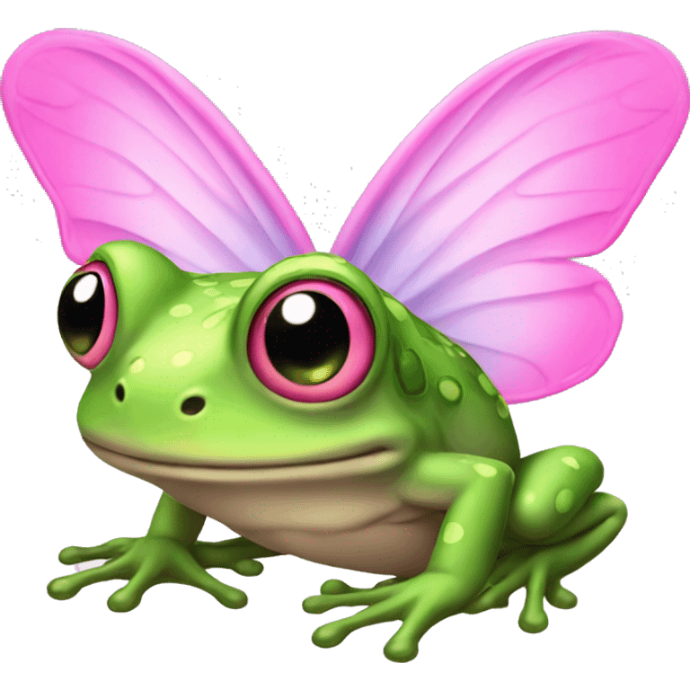 Fairy frog with pink wings  emoji