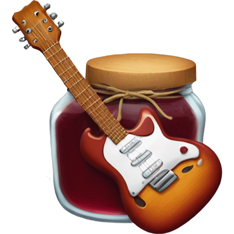 Jar of jam with a guitar  emoji