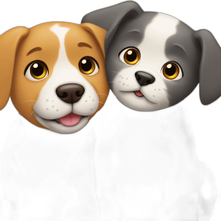 Dog and cat embracing emoji