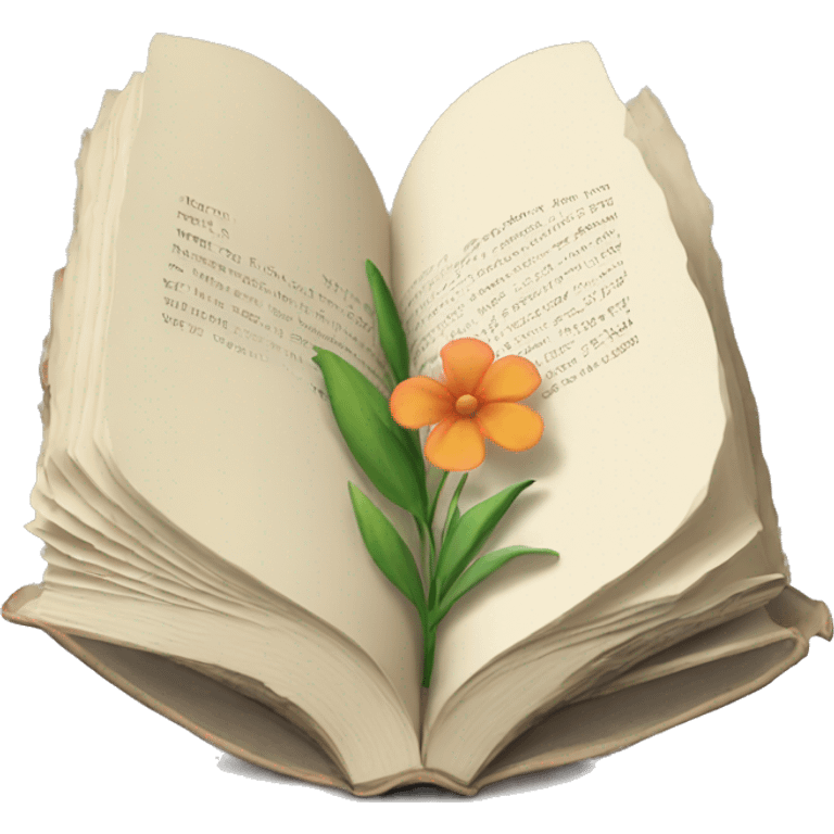 book with flower printed on the cover emoji