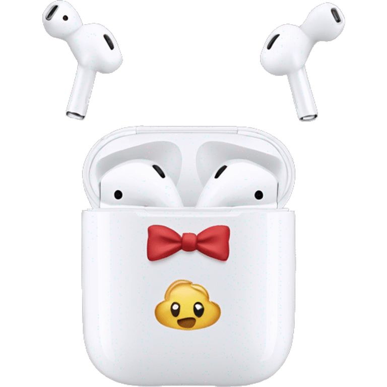 AirPods with a bow emoji