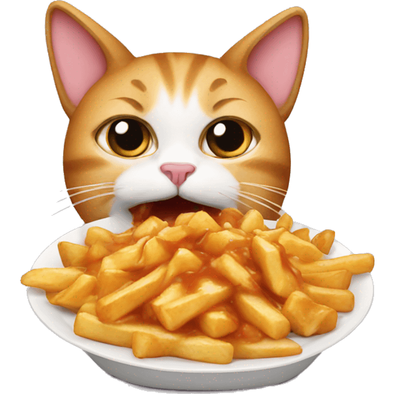 Cat eat poutine emoji