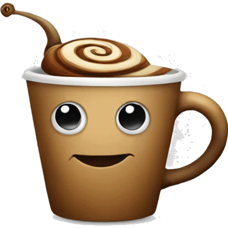 Snail with coffee emoji