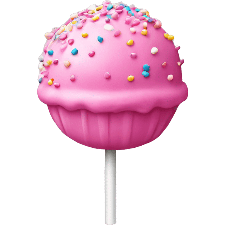 Pink cake pop with sprinkles plain emoji