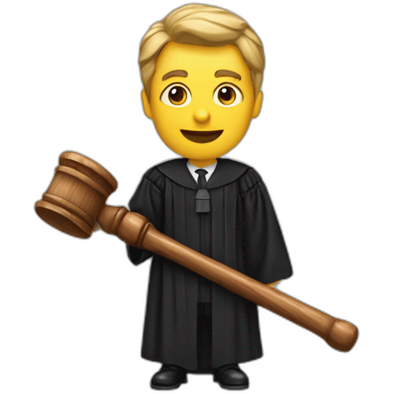 male judge with woodden hammer emoji