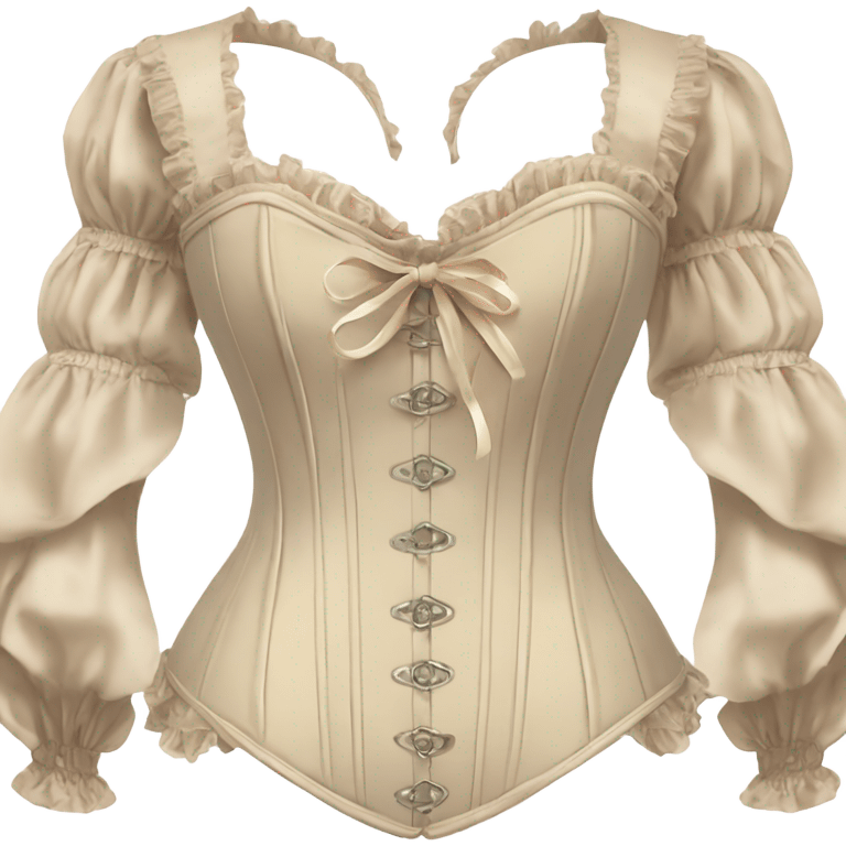 vintage rococo light beige corset with sleeves  emoji