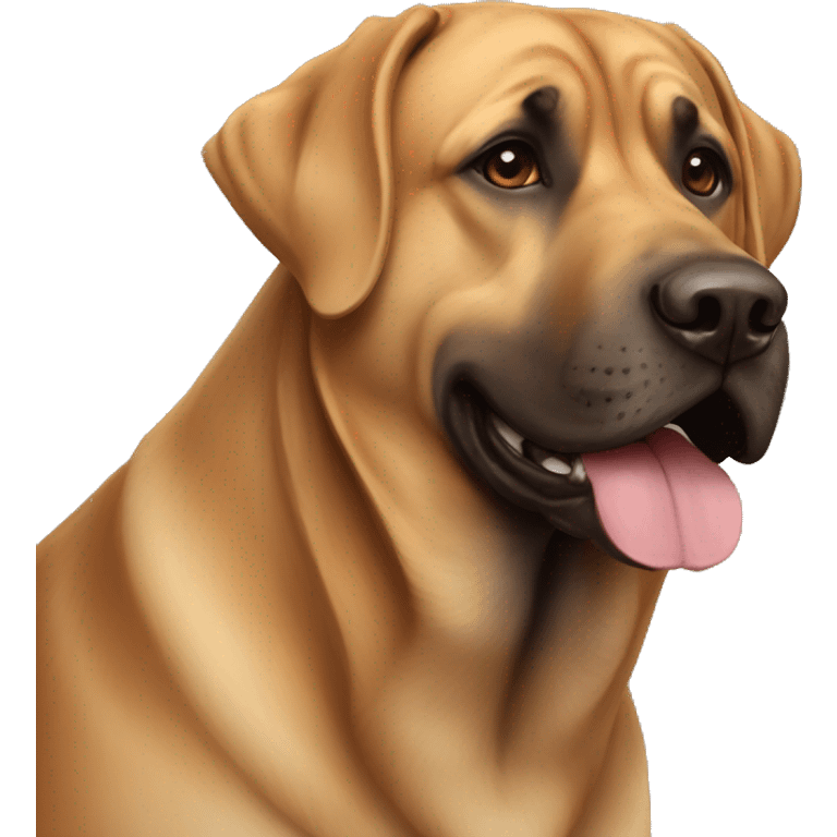 Dog mastiff with belgian sheppard light brown happy emoji