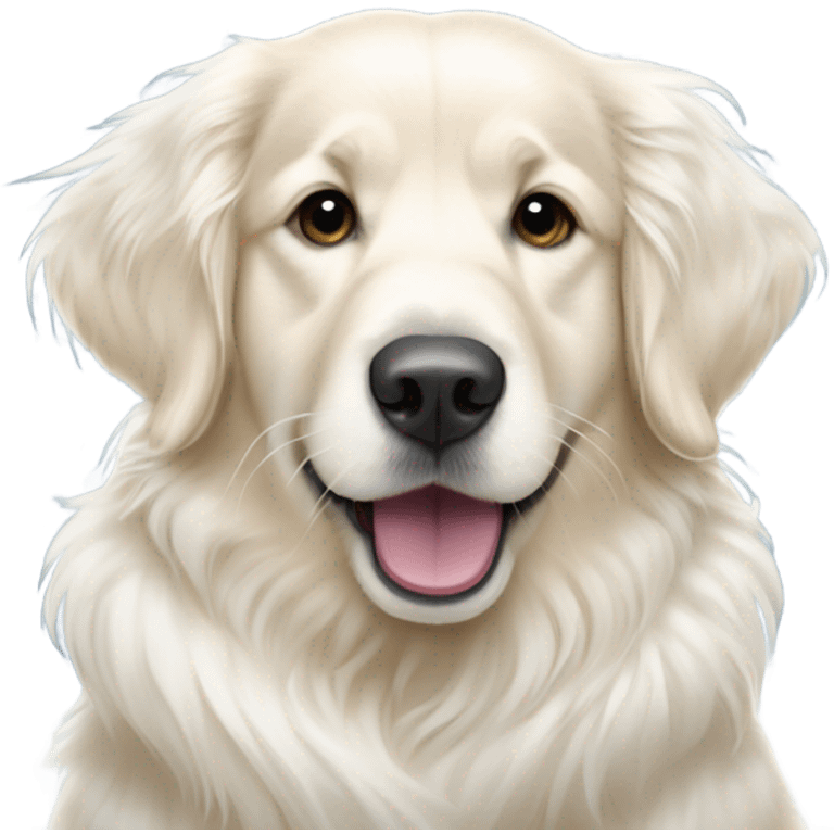 A English cream golden retriever in snow emoji