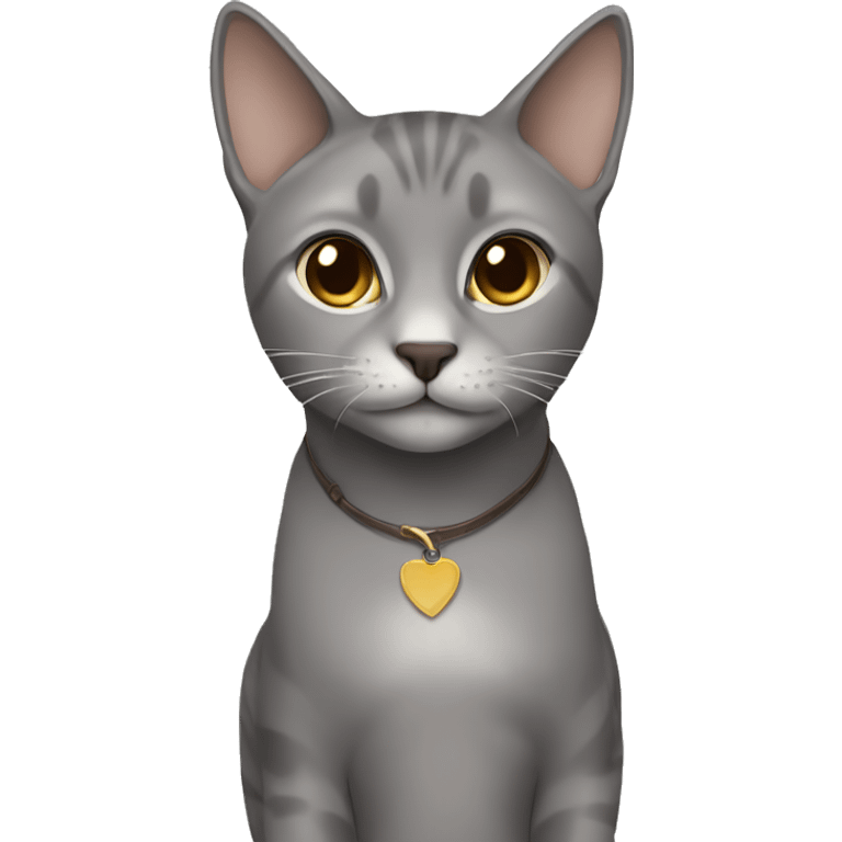 Grey cat with brown hair girl emoji