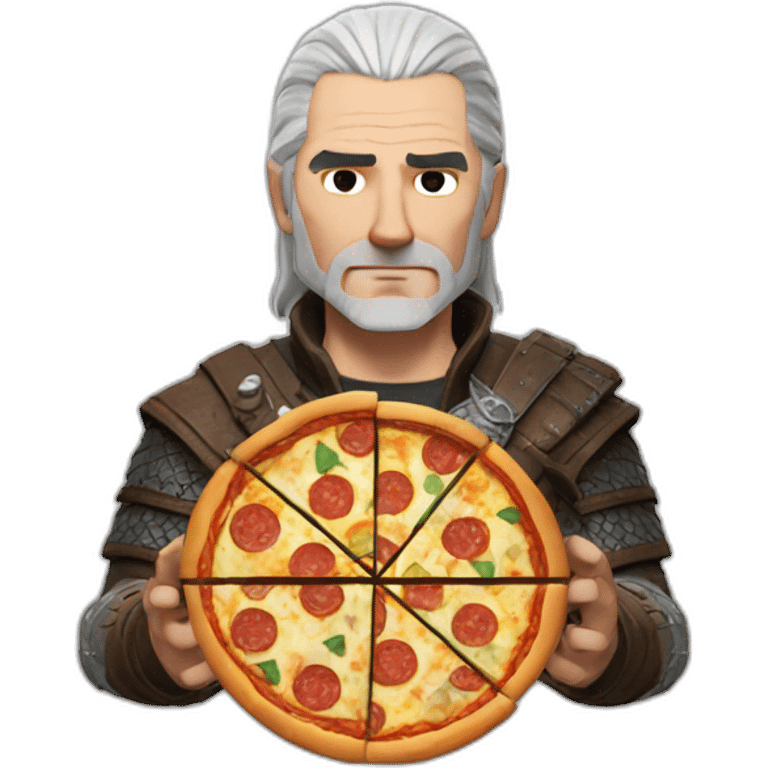 Geralt with pizza emoji