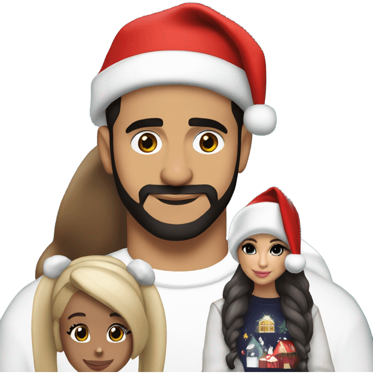 ariana grande wearing a santa hat with drake emoji