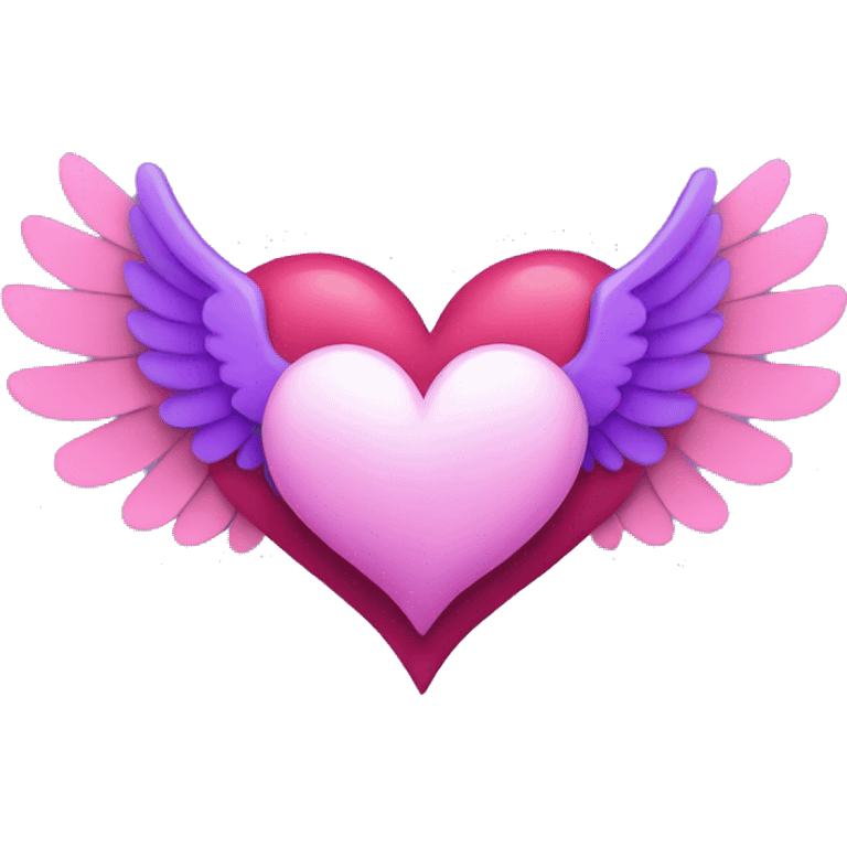 Pink heart and Purple Heart with wings emoji