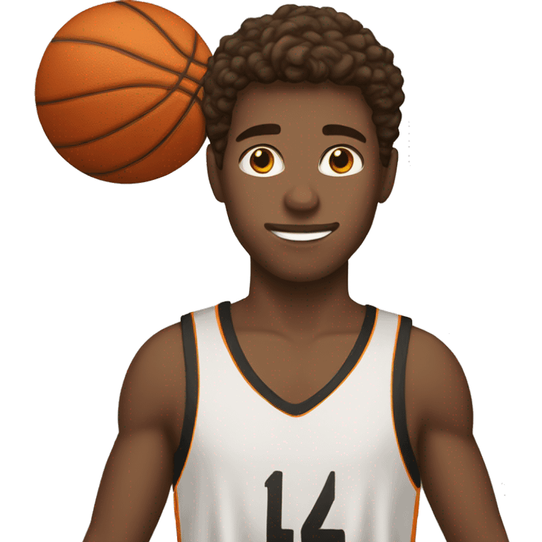 white boy with brown hair holding a basketball emoji