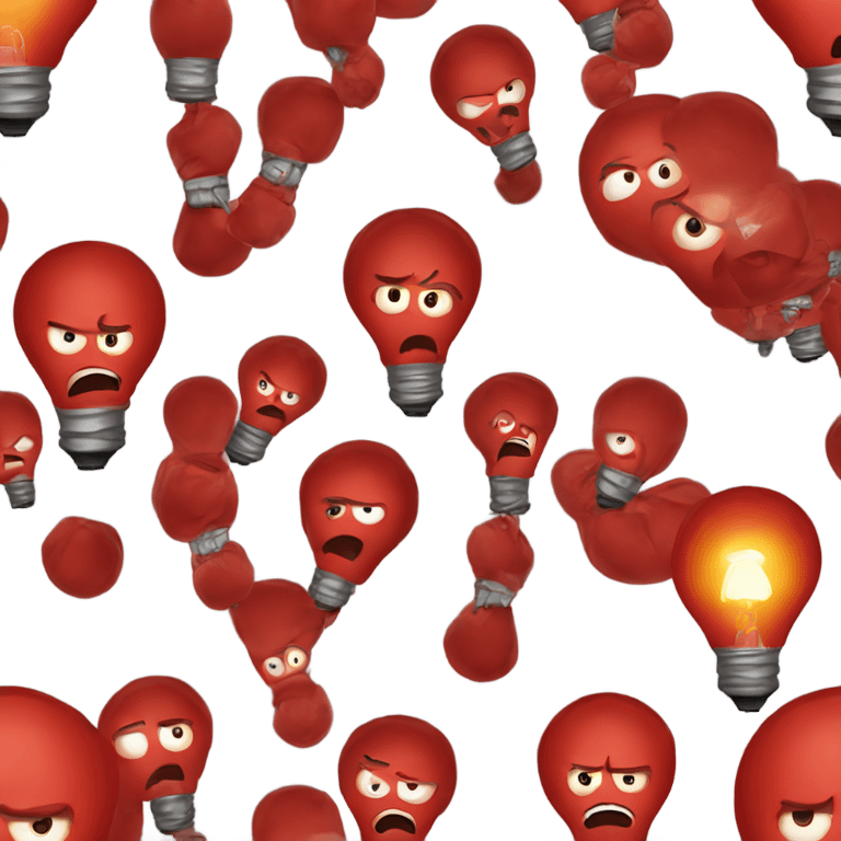 A red bulb angry emoji