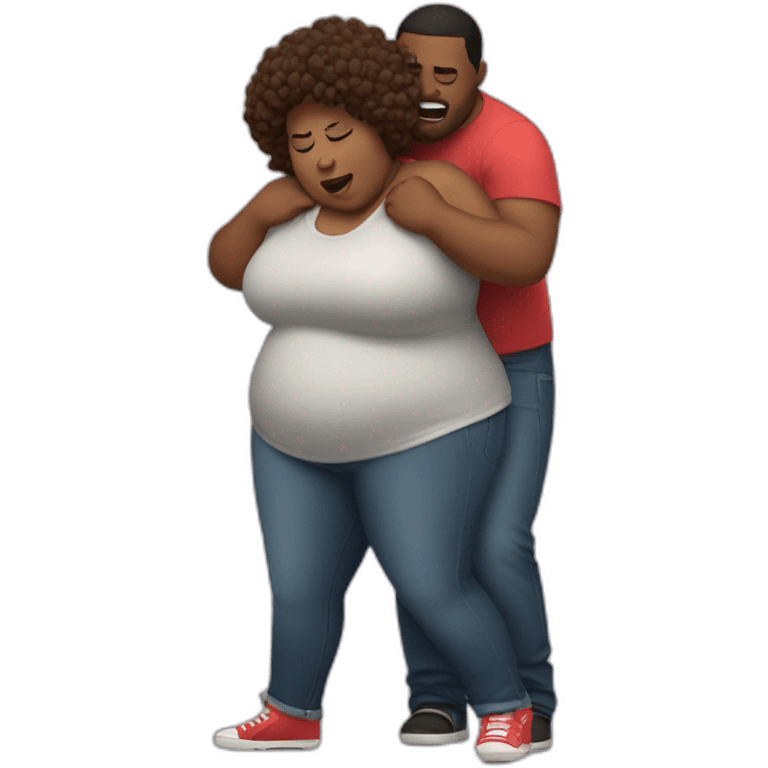 Big woman getting dumped by boyfriend emoji