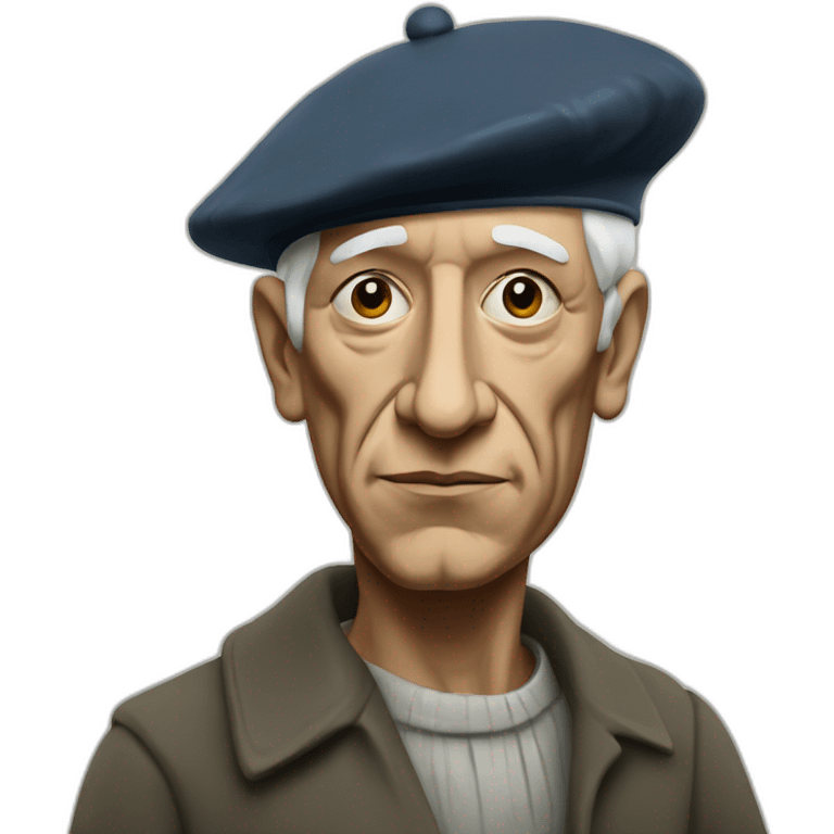 Pablo picasso with brush and beret emoji