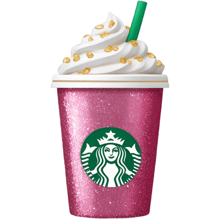 Pink Starbucks with glitter  emoji