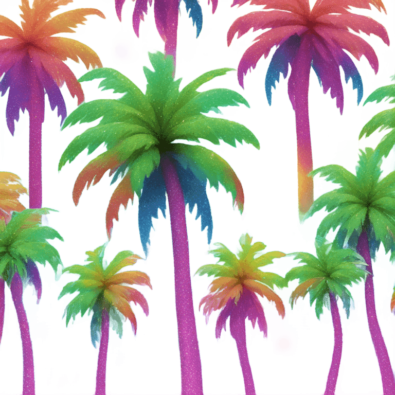 Lisa frank glitter palm tree emoji