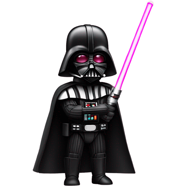 Darth Vader with a pink lightsaber emoji