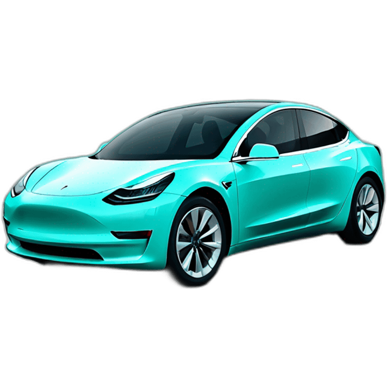 tiffany blue tesla model 3 emoji