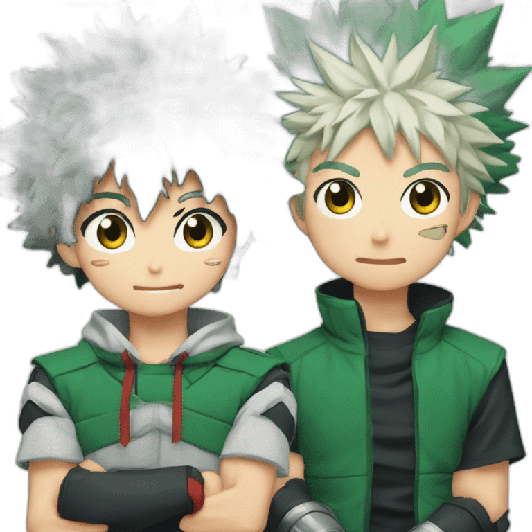 izuku fait un câlin à bakugo emoji