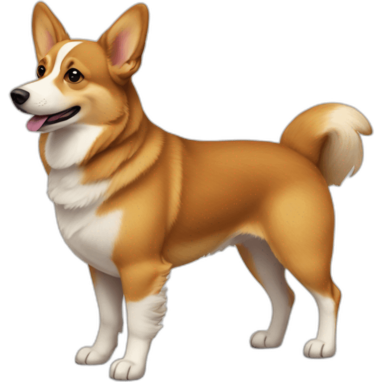 Fully Brown eastern-European-street-dog corgi mix queen anne’s legs emoji