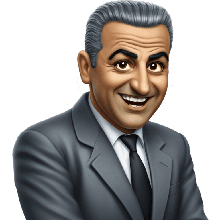 Gamal Abdel Nasser photorealistic speaking in microphone emoji