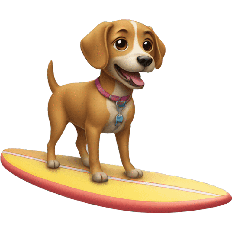 Dog riding a surfboard emoji