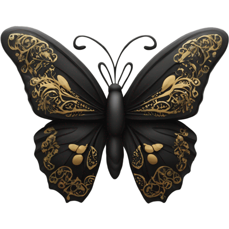 Black and gold butterfly emoji