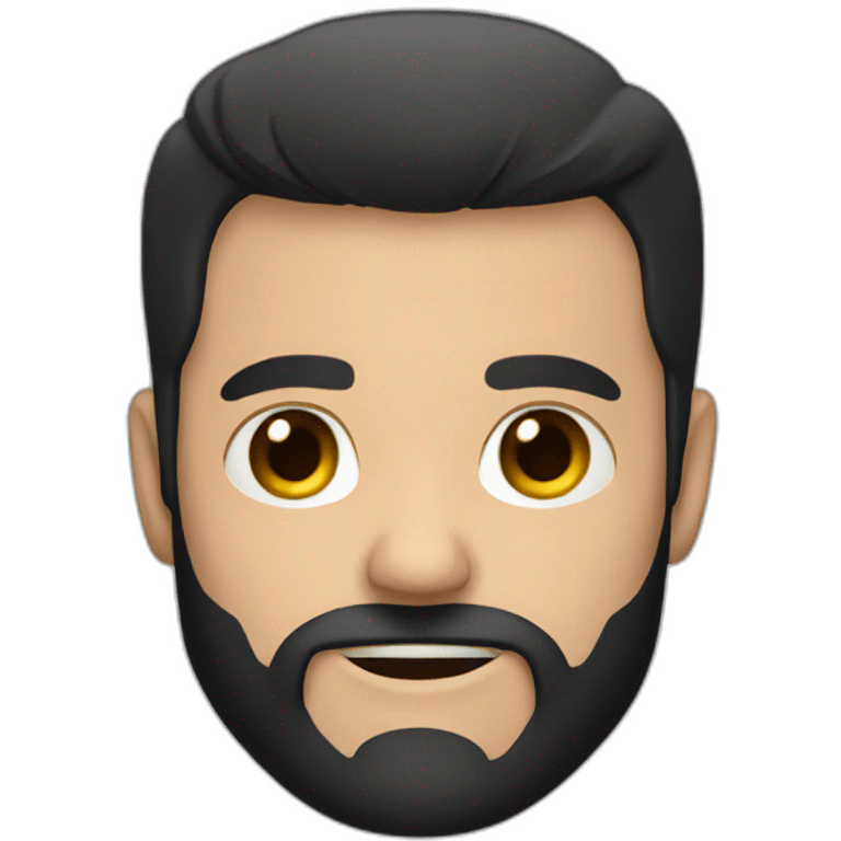 A white muscular man with black shirt and black beard  emoji