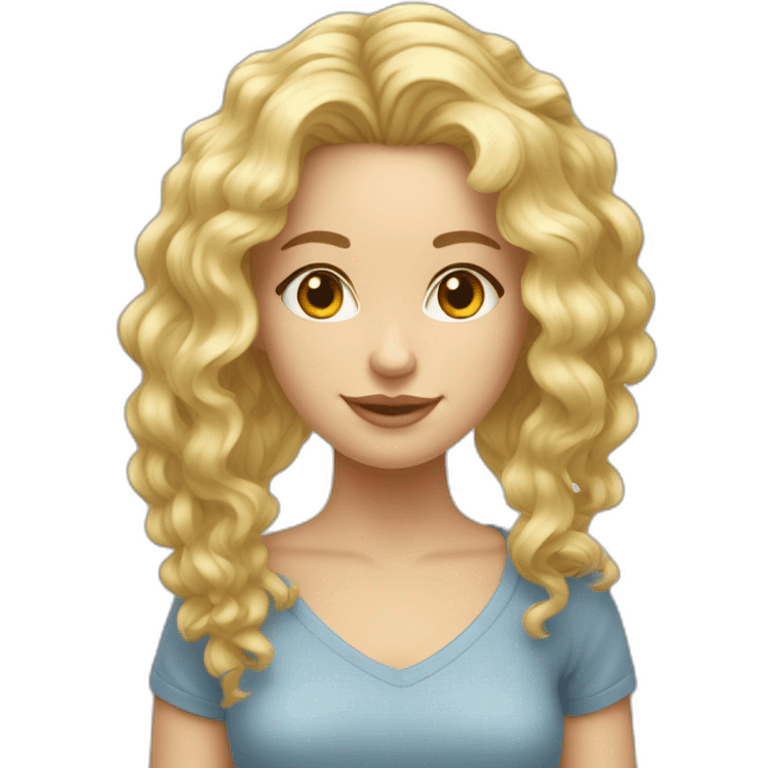 Une fille blonde aux cheveux bouclé emoji