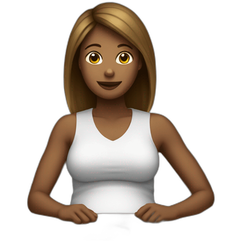 femme enceinte assis a un bureau emoji