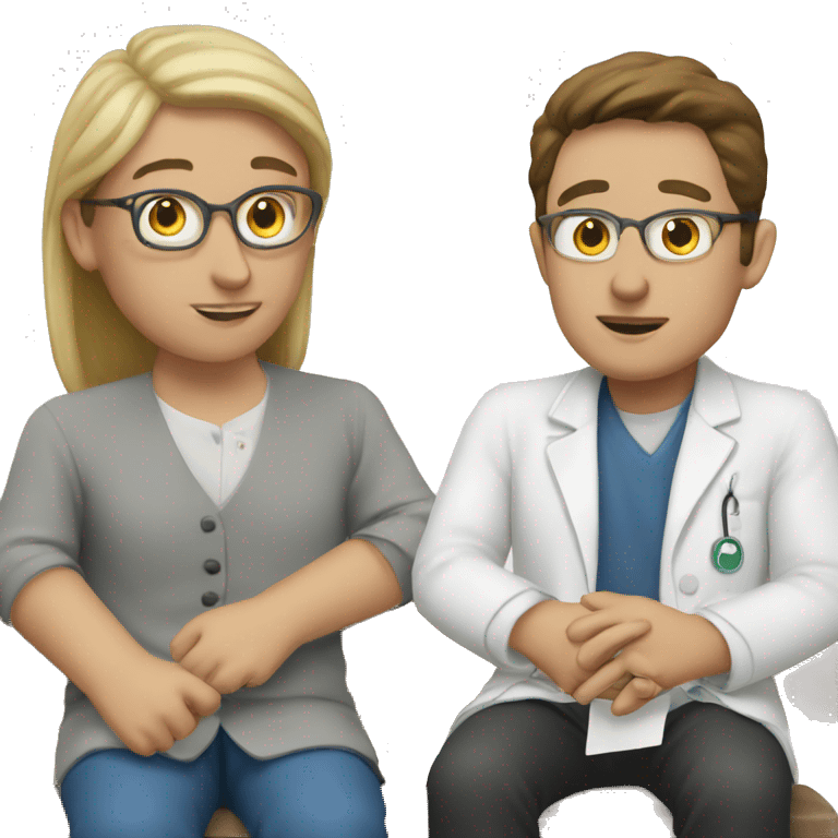 Psychologist teaching patient emoji