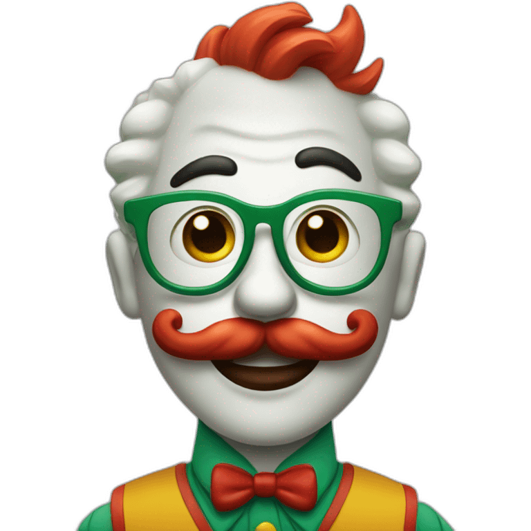 Payaso con cabello verde y gafas blanacas emoji