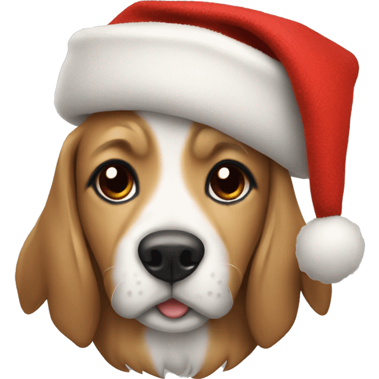 Dog with christmas beanie emoji