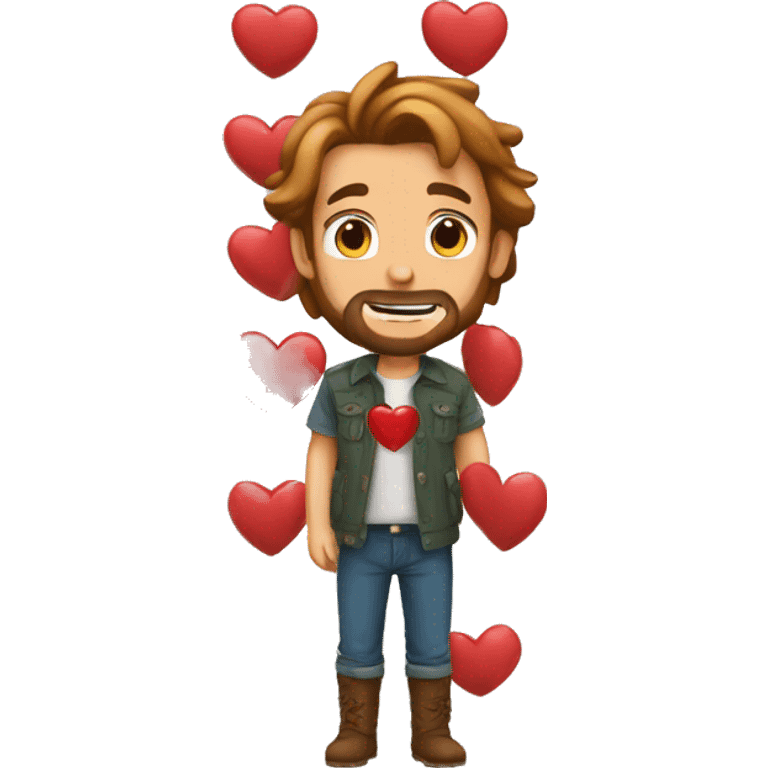 Leon con corazones emoji